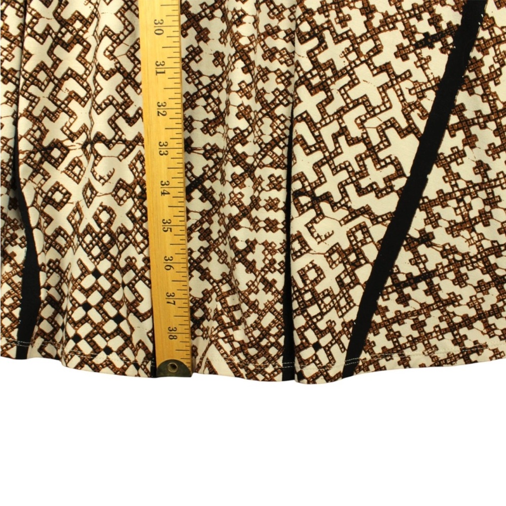 Bel Kazan Anthropology Midi Dress Short Sleeves Sz L geometric Print Boho - Picture 12 of 14